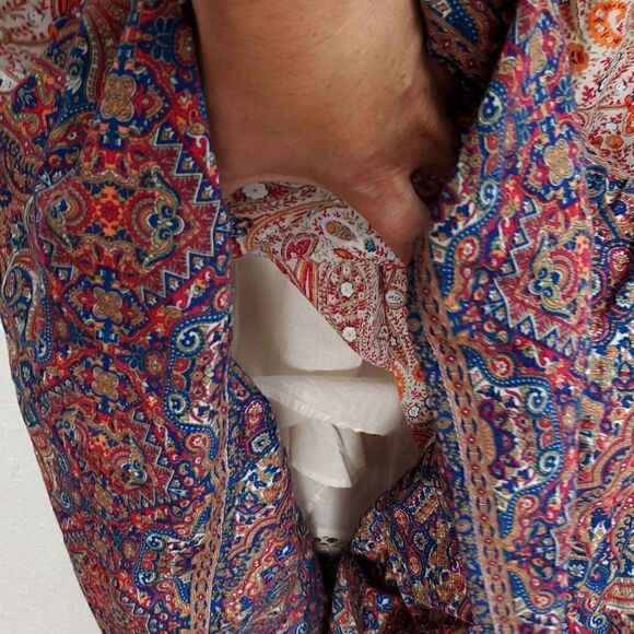 NWT HAUTE HIPPIE Paisley Embroidered Tiered Ruffle Maxi Dress - Picture 9 of 16